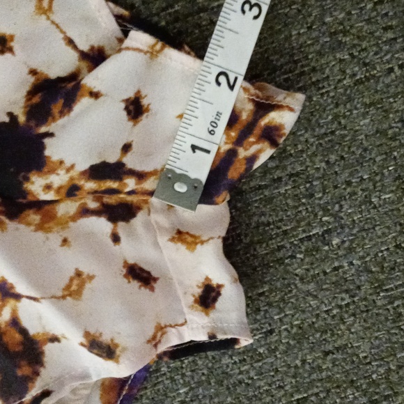 🆕️ 💜Lavender Brown💜 - Beige/Purple Silk Blend Mini Dress Romper - Picture 15 of 15